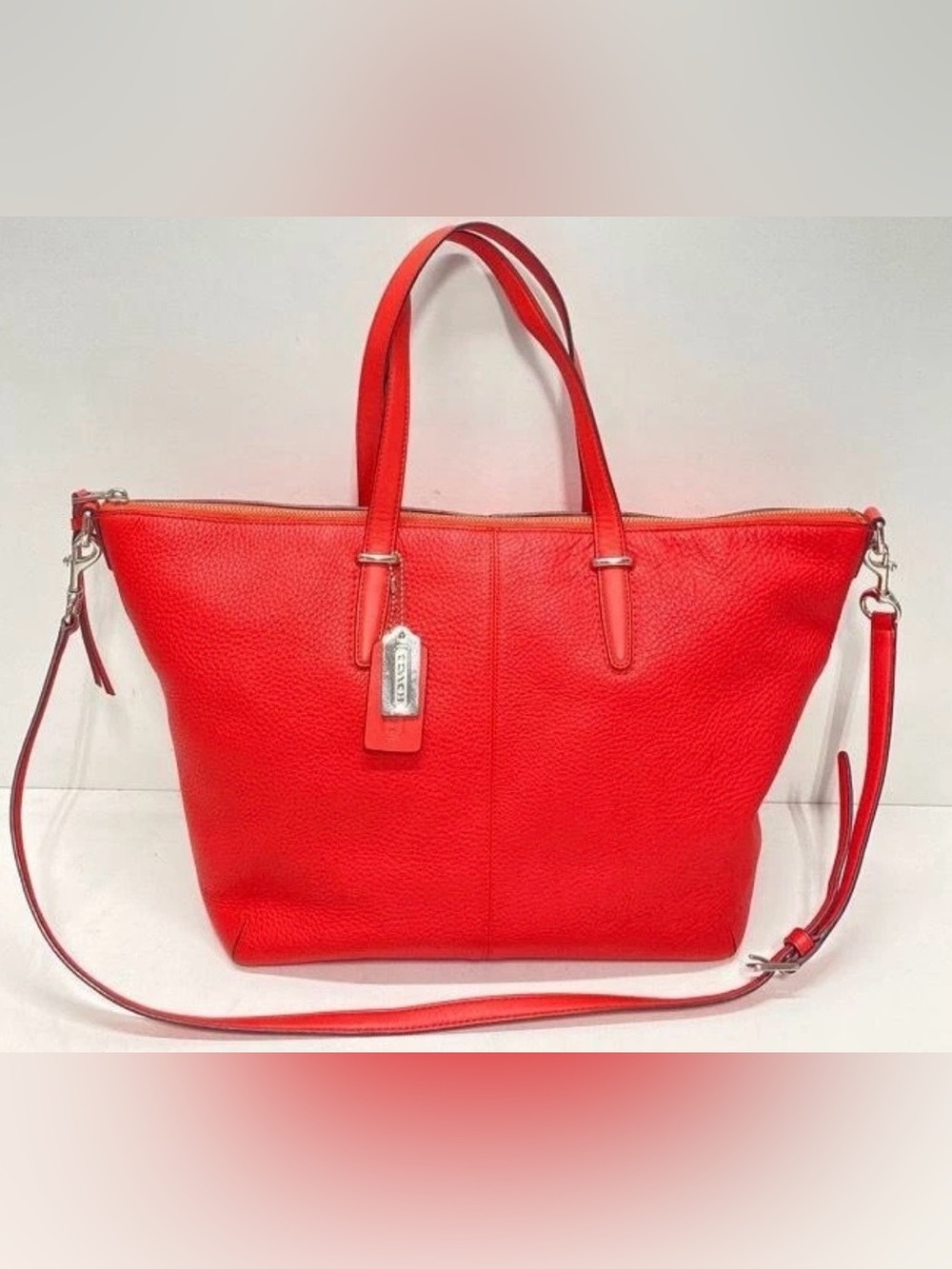 Coach Pebbled Leather Tote Bag | Large